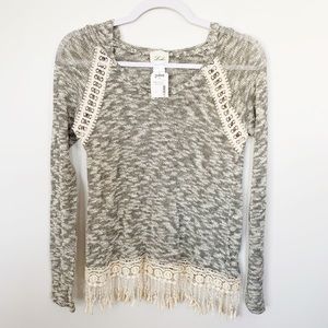 Junior Lashes Gray Hooded Sweater Size S